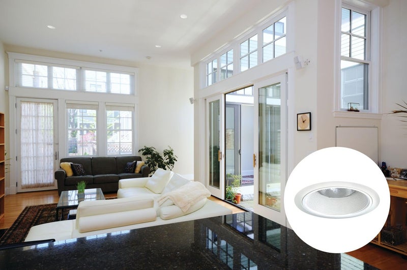 Juno 6-Inch Round Tapered Baffle Recessed Lighting Trim, Glare-Reducing Snap-in Trim for Can Lights, Fits IC2, TC2 and TC2R Housings, White Finish - Image 4